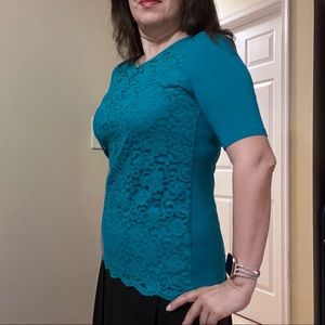 New York & Co Medium shirt with lace detail.